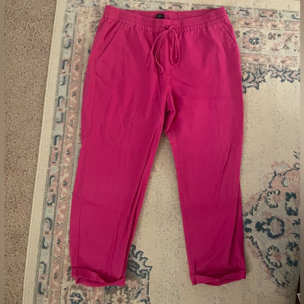 J. Crew pink tie-waist pants